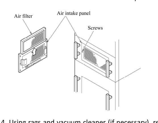 การถอด Air intake panel / Air filter